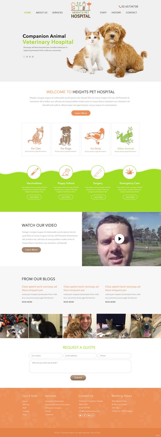 Web Design par pb pour Heights Pet Hospital | Design #13237373
