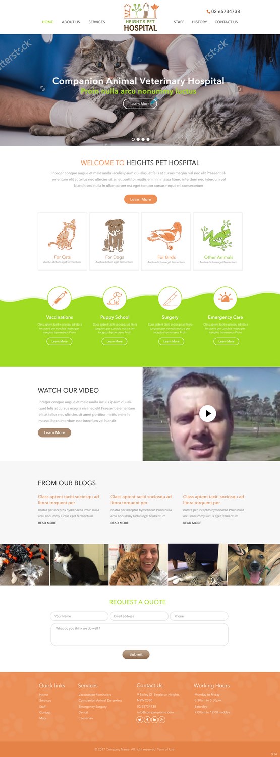 Diseño Web por pb para Heights Pet Hospital | Diseño #13237374