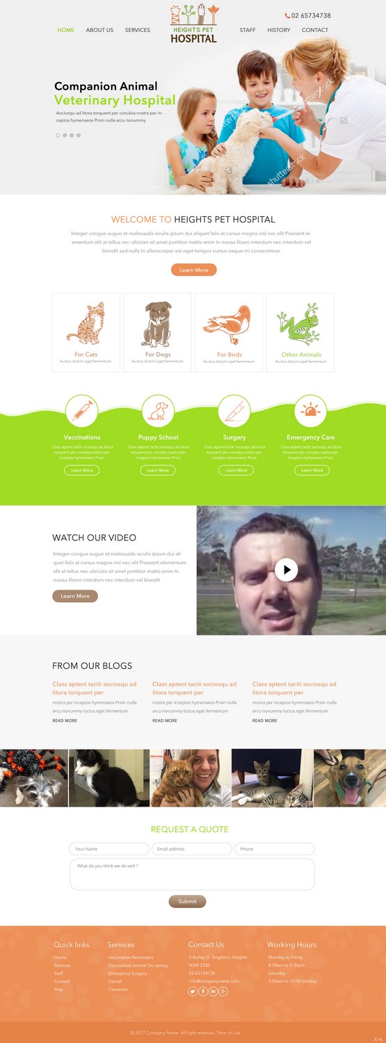 Web Design par pb pour Heights Pet Hospital | Design #13237375