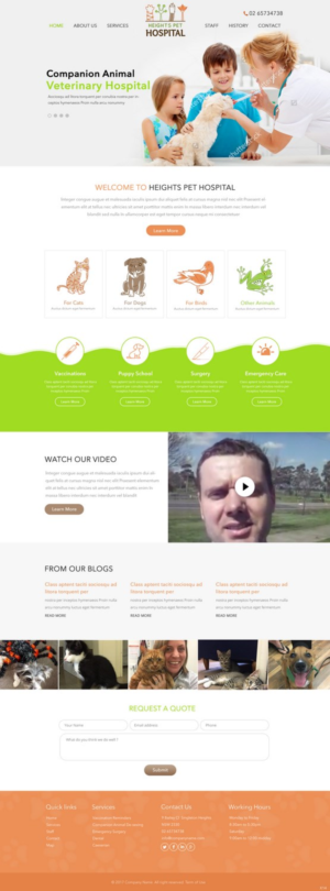 Web Design par pb pour Heights Pet Hospital | Design : #13237375