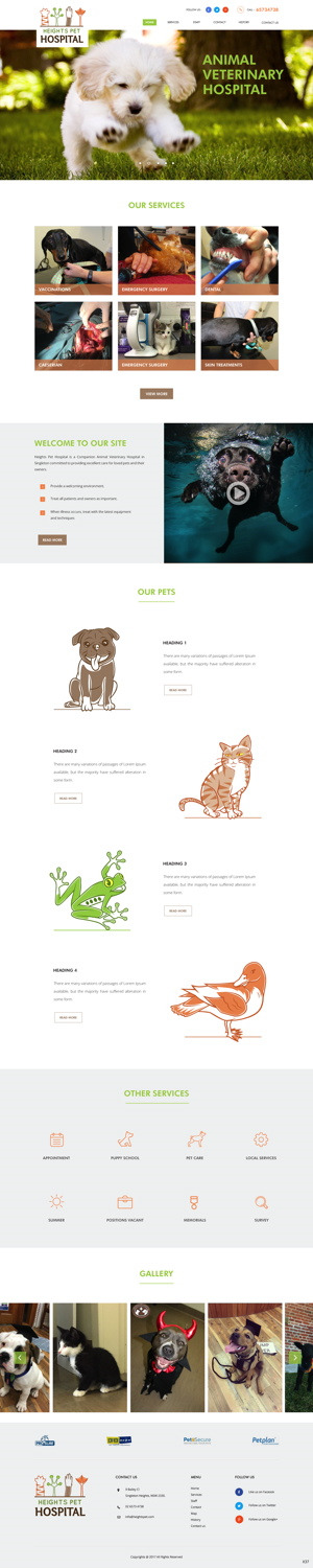 Web Design par pb pour Heights Pet Hospital | Design : #13237379