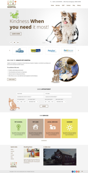 Web Design par pb pour Heights Pet Hospital | Design : #13247190