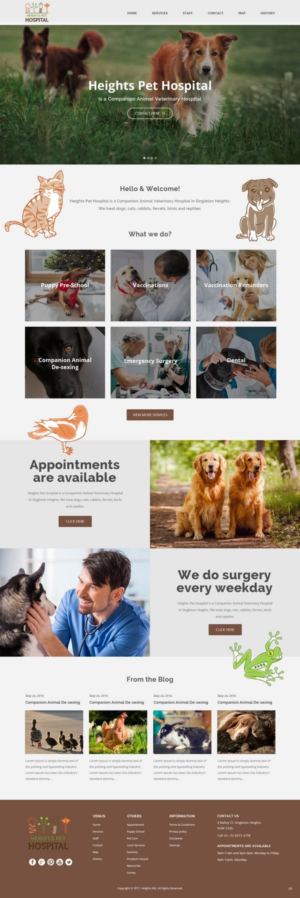 Web Design par pb pour Heights Pet Hospital | Design : #13247191