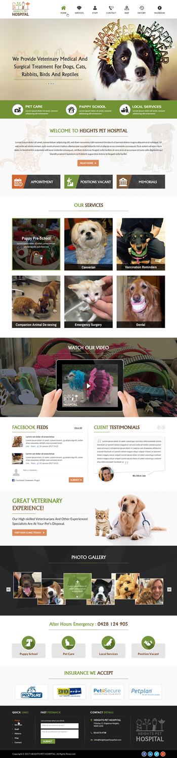 Web Design by Sbss for Heights Pet Hospital | Design #13283510