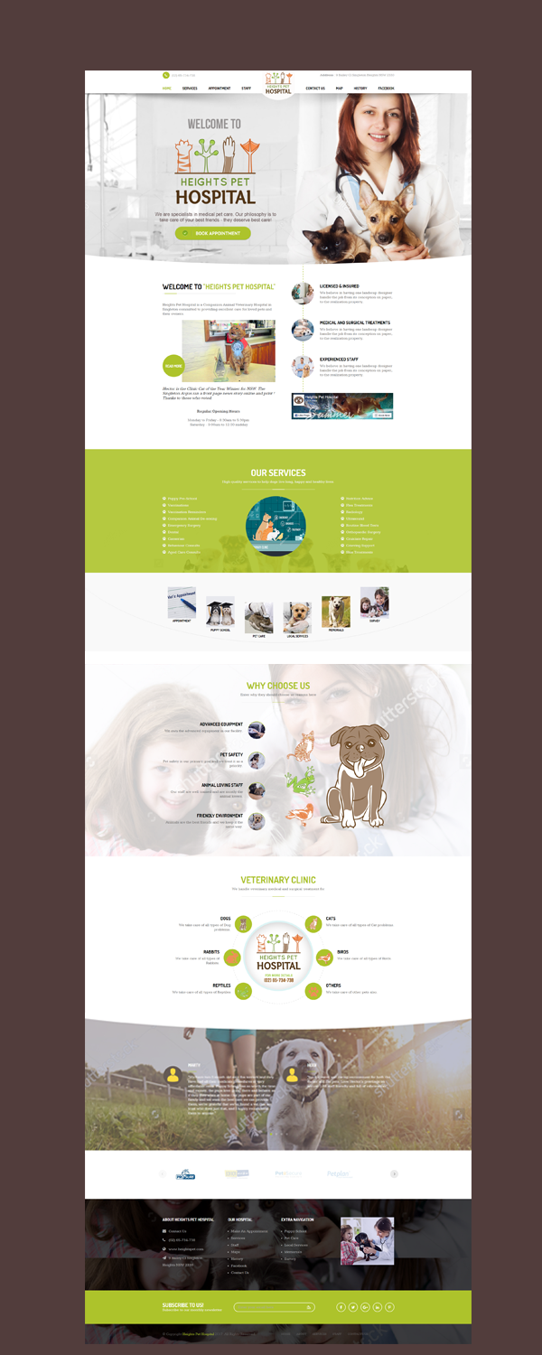 Web Design par Venkat pour Heights Pet Hospital | Design #13337083