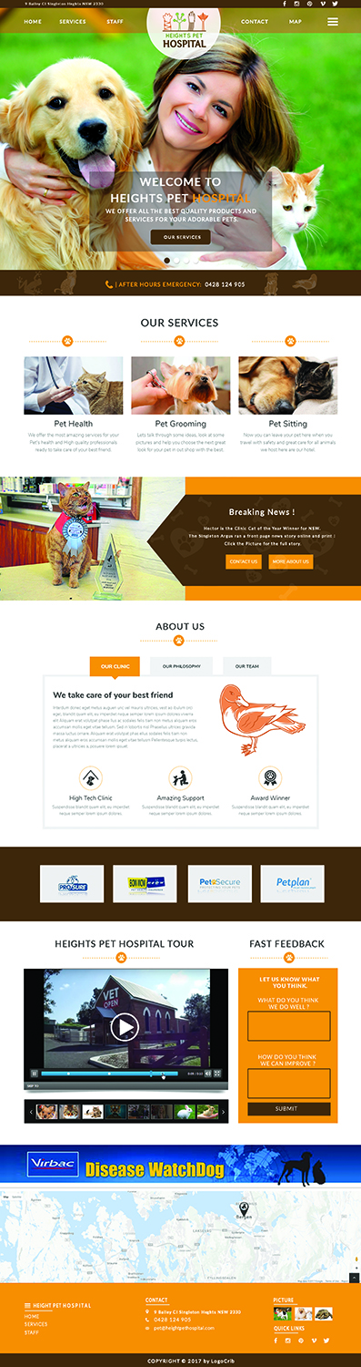 Web Design par bdesigner9 pour Heights Pet Hospital | Design #13246446