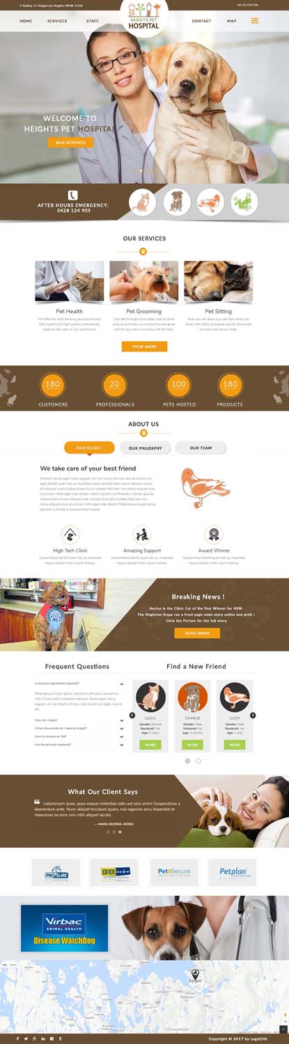 Web Design by bdesigner9 for Heights Pet Hospital | Design #13325742