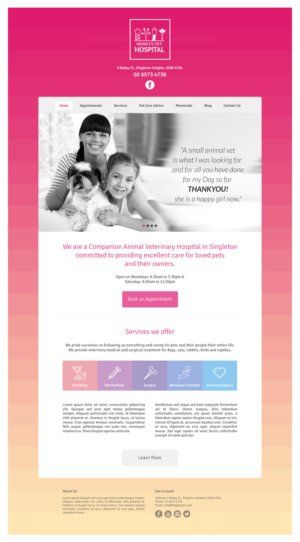 Web Design par TBC_Creative pour Heights Pet Hospital | Design : #13248331