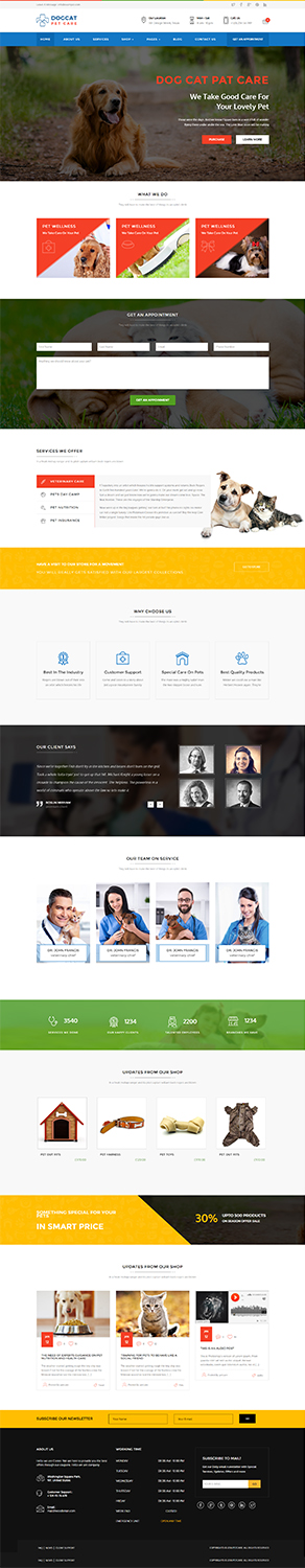 Web Design par bazickoff pour Heights Pet Hospital | Design #13350730