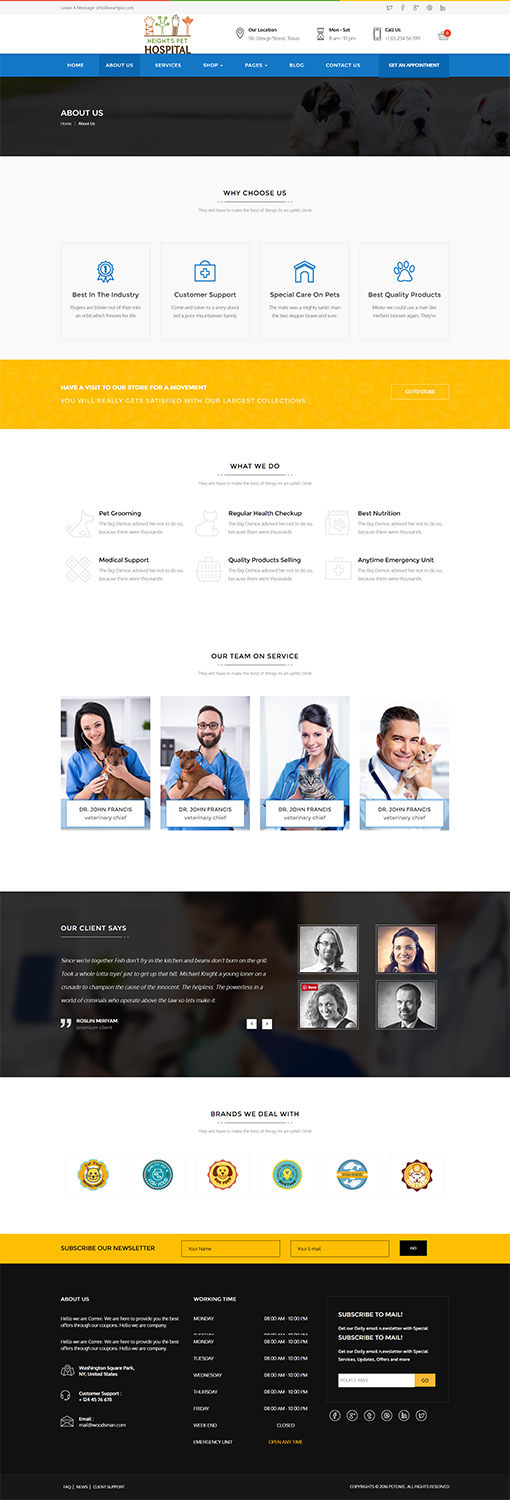 Web Design par bazickoff pour Heights Pet Hospital | Design #13350929