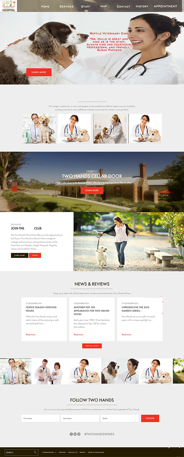 Web Design par bazickoff pour Heights Pet Hospital | Design #13351041