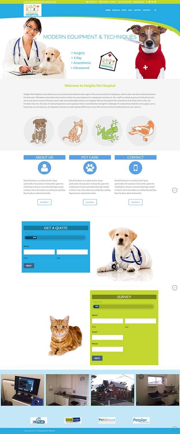 Web Design par Waquar Ahmad pour Heights Pet Hospital | Design #13419425
