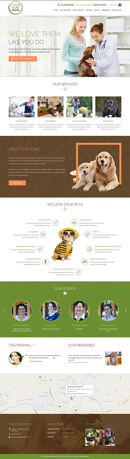 Web Design par Tpith pour Heights Pet Hospital | Design #13248142
