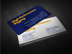 Business Card Design by Atvento Graphics for High Performance Rigging | Design: #2469225