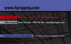 Business Card Design by Maike Geraghty D3SIGN! for High Performance Rigging | Design: #2497025