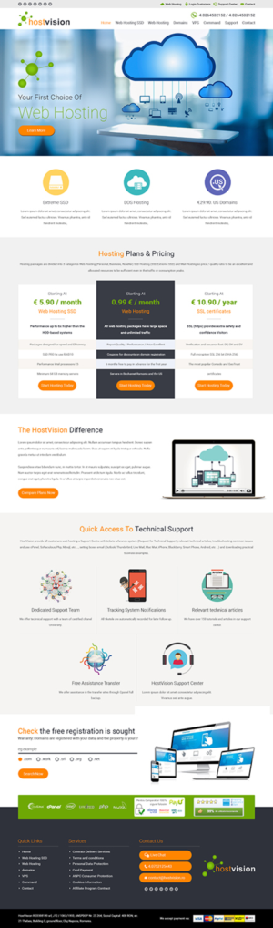 HOSTVISION | Web Design by Tpith