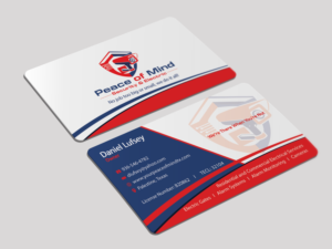 peace of mind security & electric needs a business card | Business Card Design by Riz'