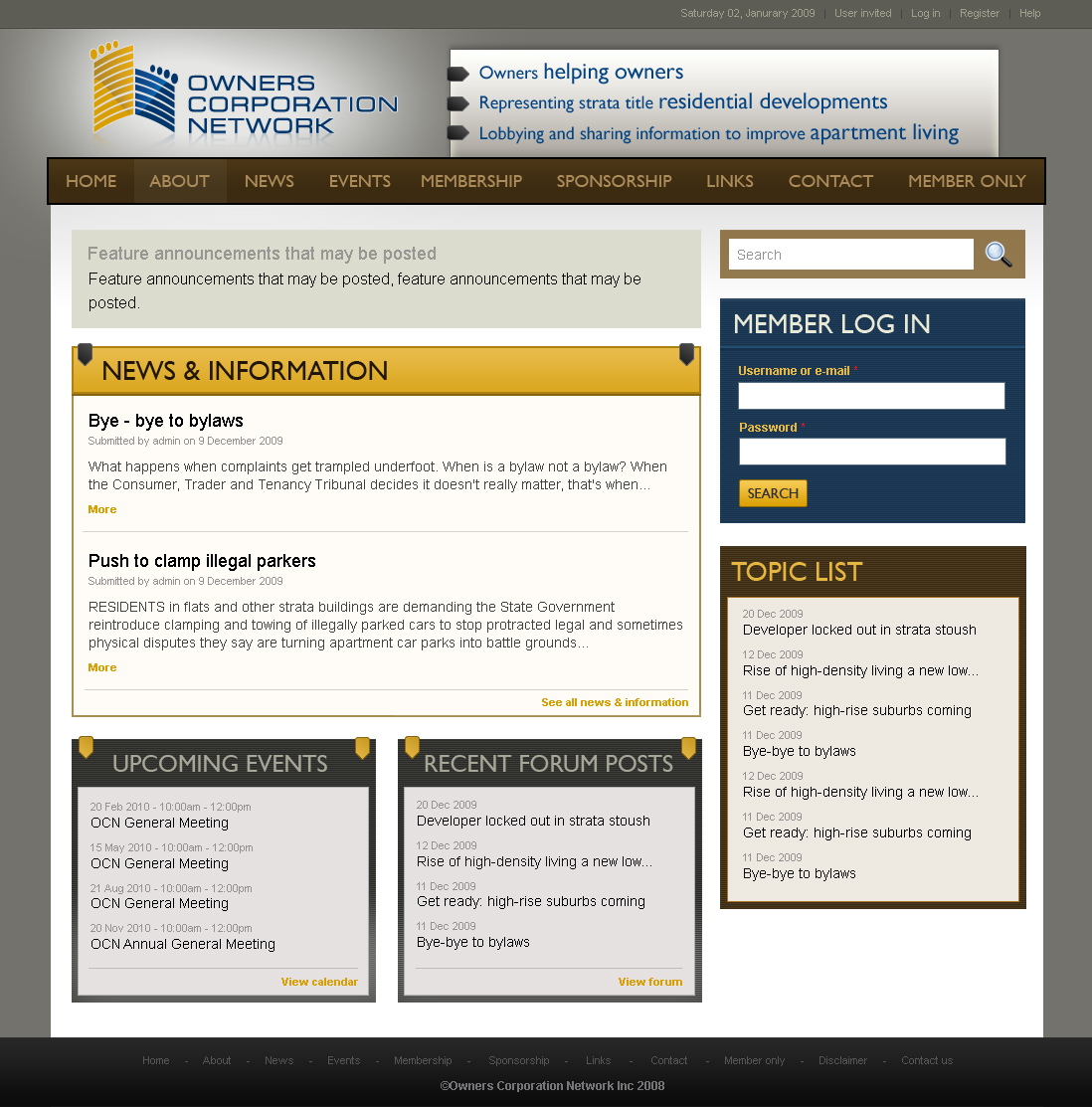 Web Design by Dayiskuan for Owners Corporation Network of Australia Inc | Design #34140