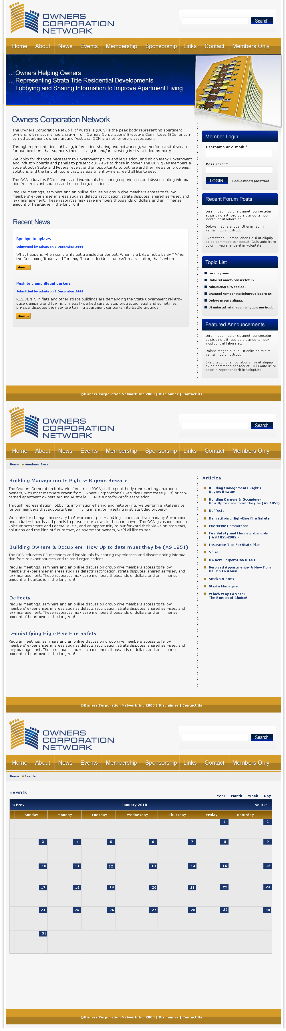 Web Design by LogoDesigns.ae for Owners Corporation Network of Australia Inc | Design #34205