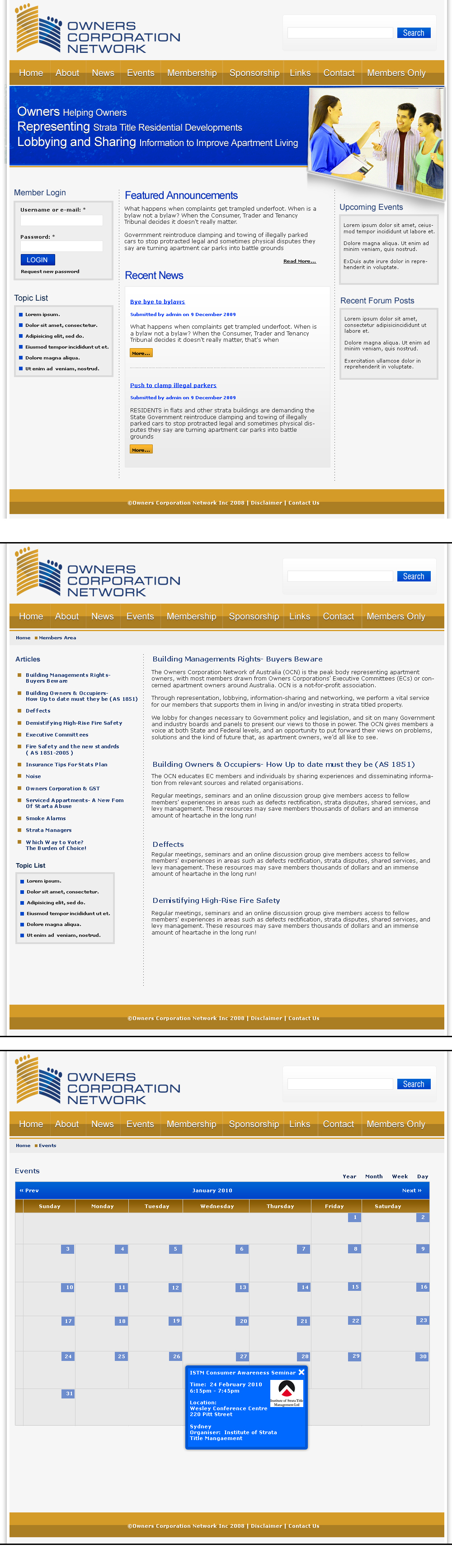 Web Design by LogoDesigns.ae for Owners Corporation Network of Australia Inc | Design #34808