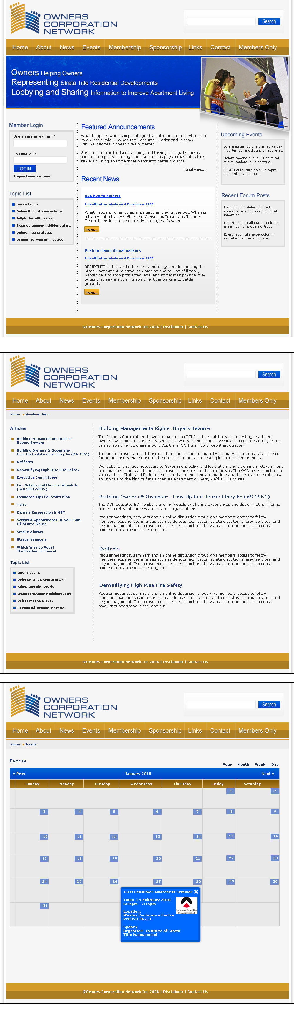 Web Design by LogoDesigns.ae for Owners Corporation Network of Australia Inc | Design #34815
