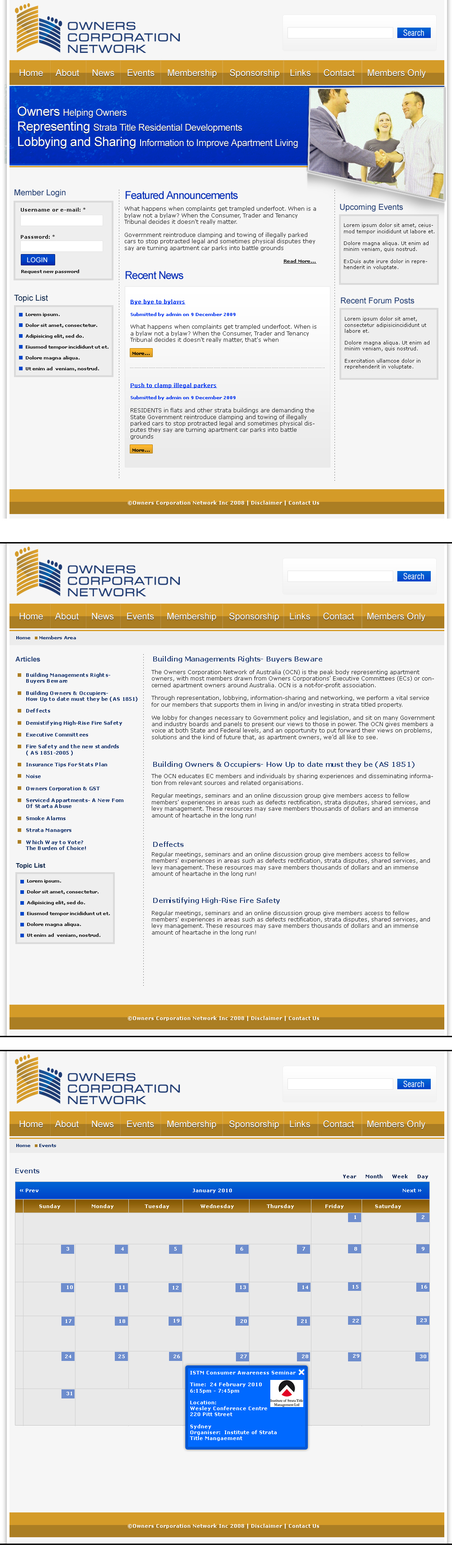 Web Design by LogoDesigns.ae for Owners Corporation Network of Australia Inc | Design #34822
