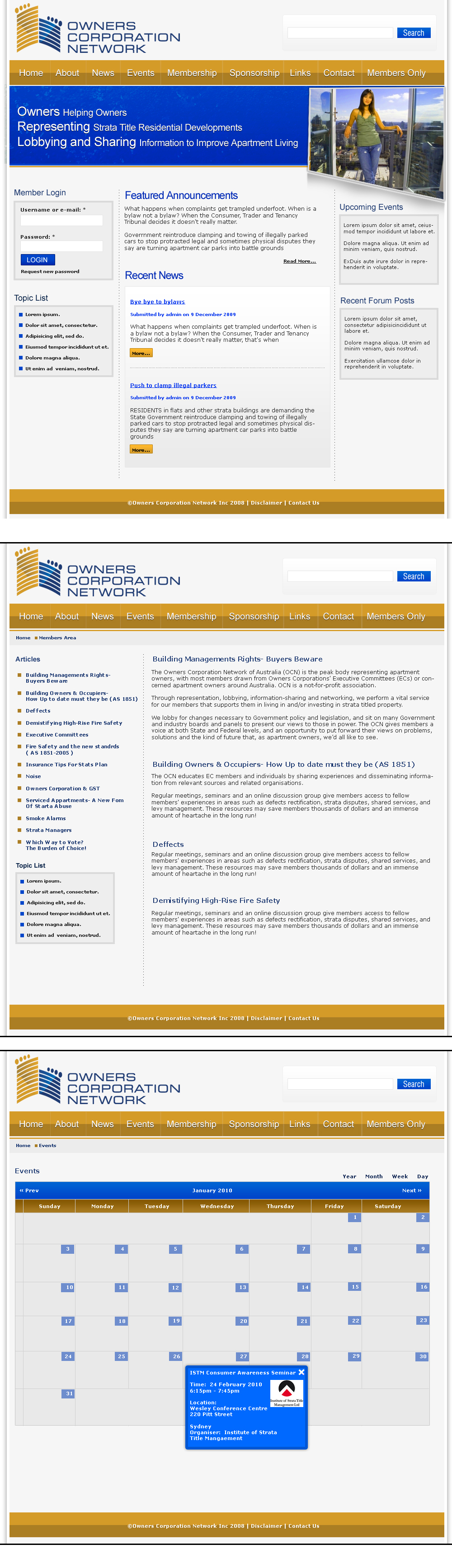 Web Design by LogoDesigns.ae for Owners Corporation Network of Australia Inc | Design #34897