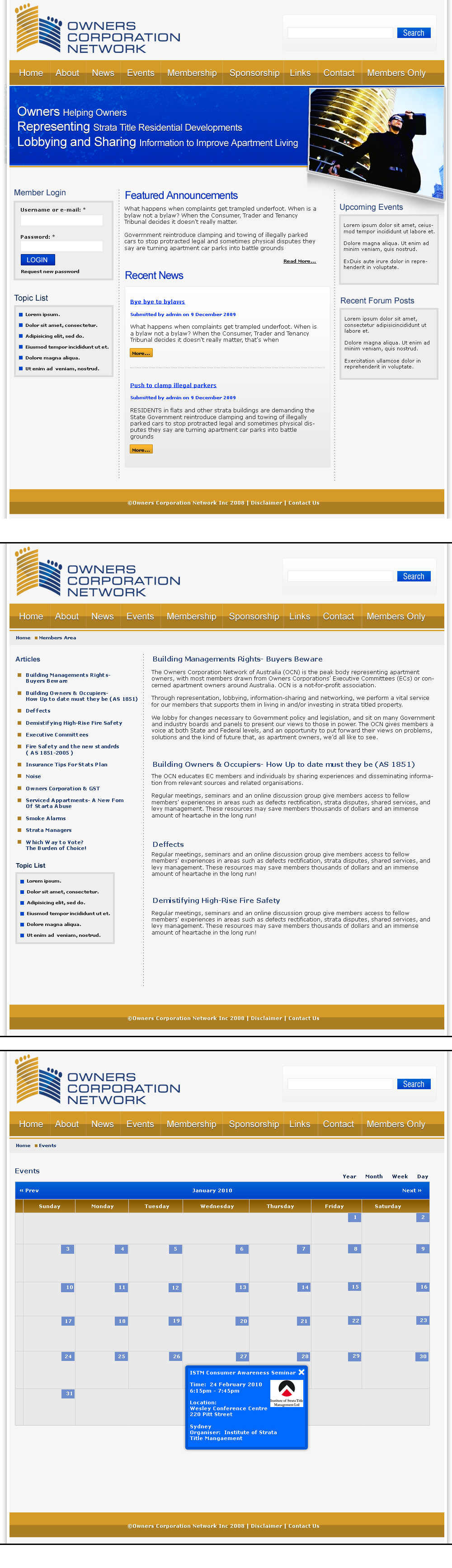 Web Design by LogoDesigns.ae for Owners Corporation Network of Australia Inc | Design #34898