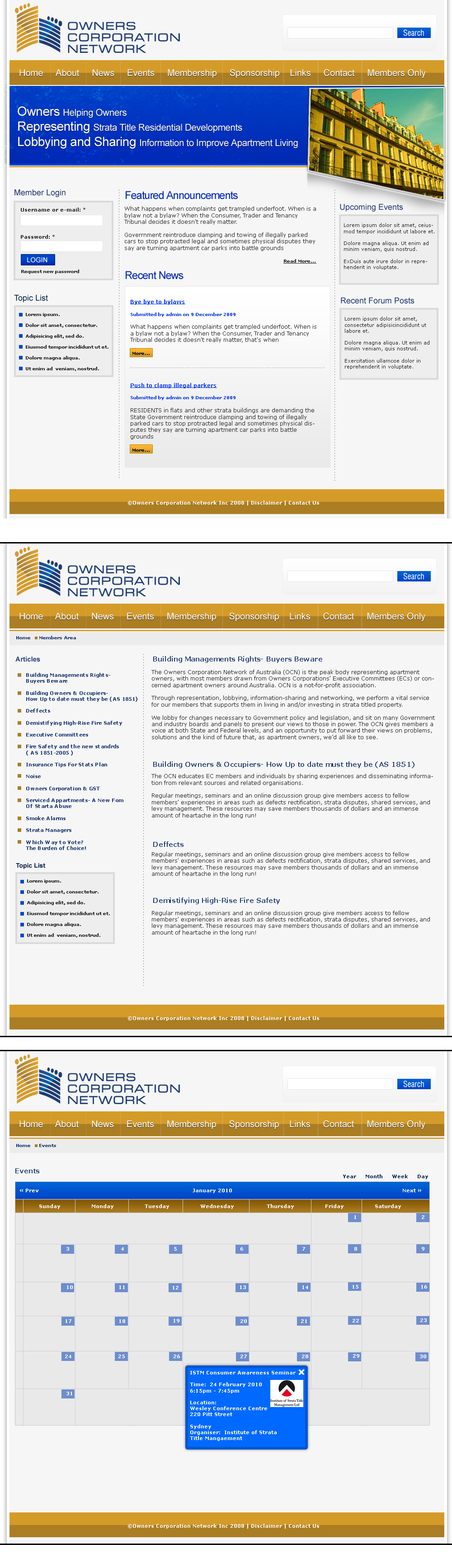 Web Design by LogoDesigns.ae for Owners Corporation Network of Australia Inc | Design #34900