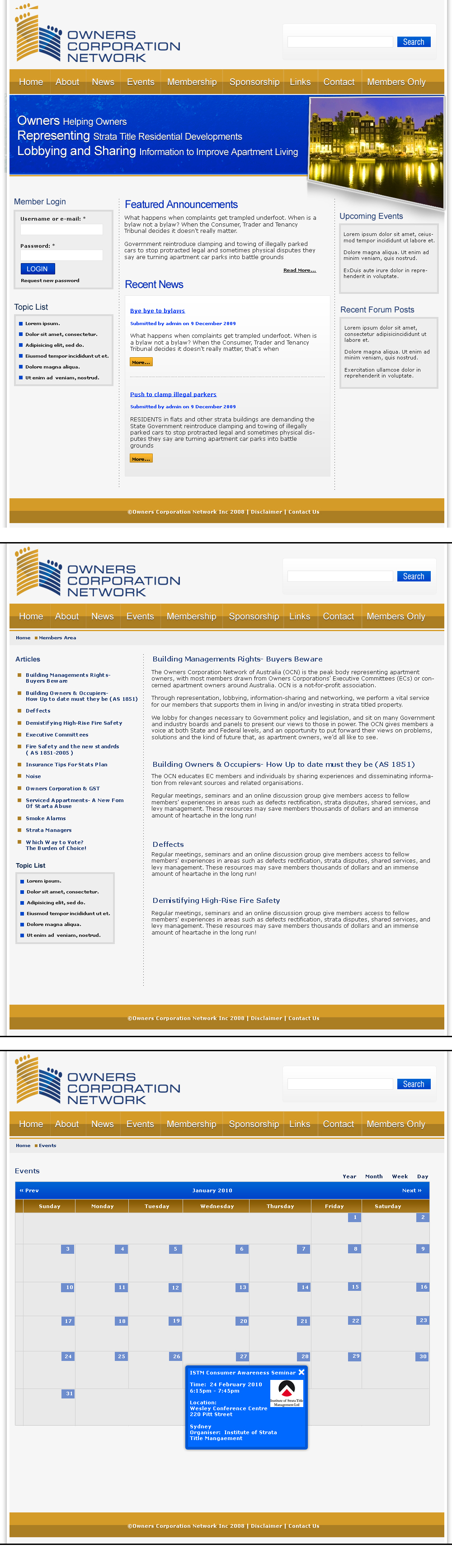 Web Design by LogoDesigns.ae for Owners Corporation Network of Australia Inc | Design #34904