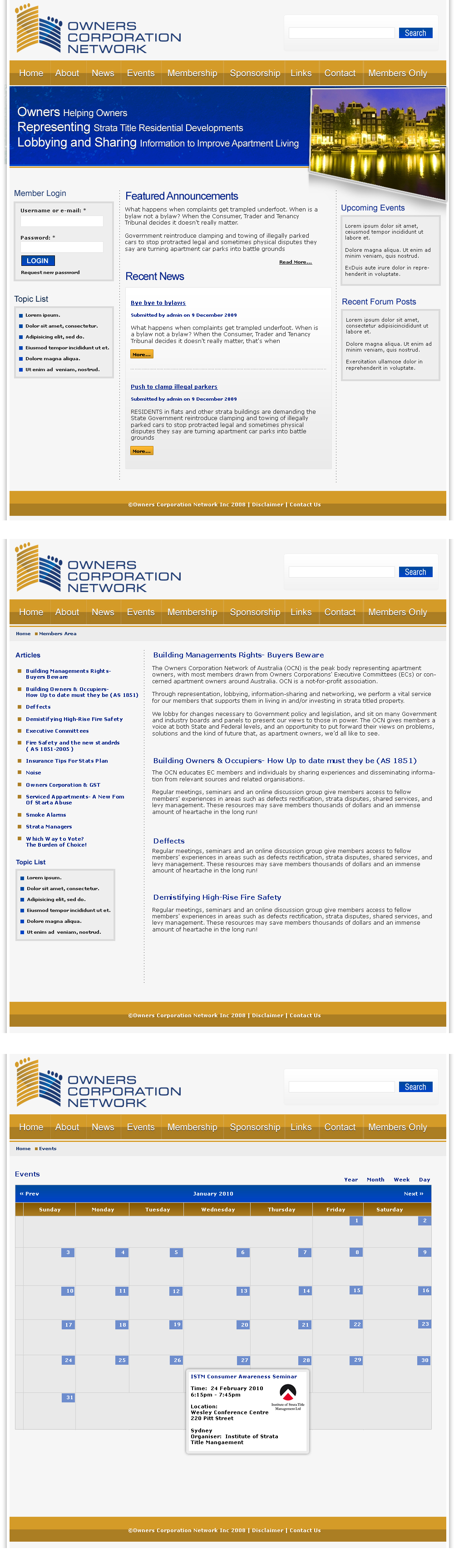 Web Design by LogoDesigns.ae for Owners Corporation Network of Australia Inc | Design: #35353
