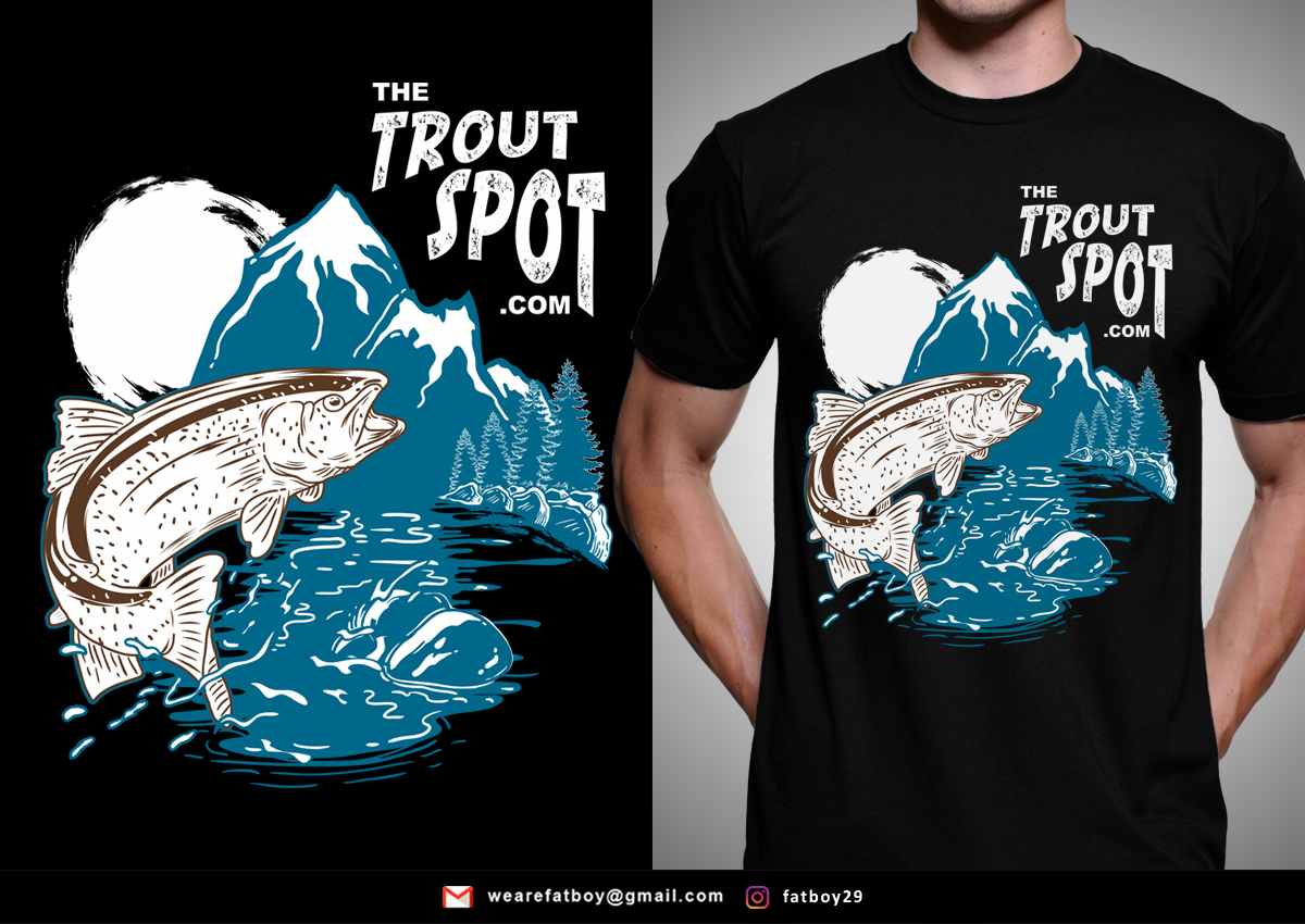 T-shirt Design by Fatboy Graphic for The Trout Spot | Design #13307279