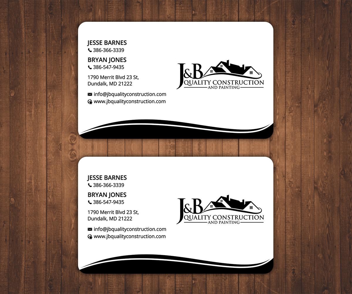 Business Card Design by Stylez Designz for J & B Quality Construction LLC | Design #13349325