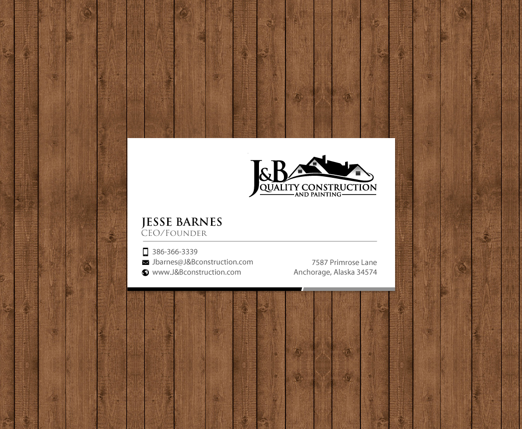 Business Card Design by chandrayaan.creative for J & B Quality Construction LLC | Design #13307702