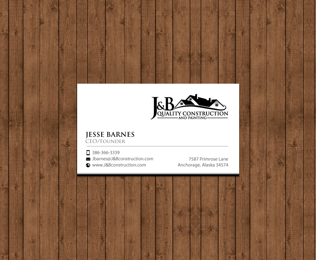 Business Card Design by chandrayaan.creative for J & B Quality Construction LLC | Design #13307704