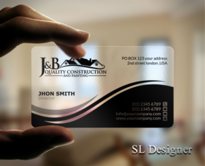 Visitenkarten-Design von SL Designer für J & B Quality Construction LLC | Design: #13306471