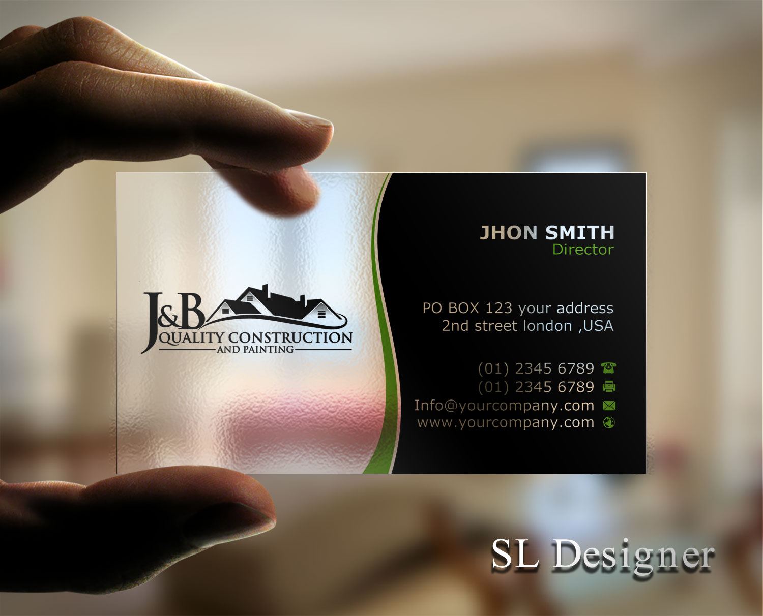 Business Card Design by SL Designer for J & B Quality Construction LLC | Design #13306472
