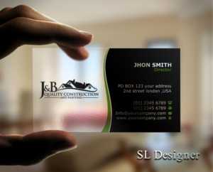 Visitenkarten-Design von SL Designer für J & B Quality Construction LLC | Design: #13306472