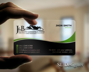 Visitenkarten-Design von SL Designer für J & B Quality Construction LLC | Design: #13306474