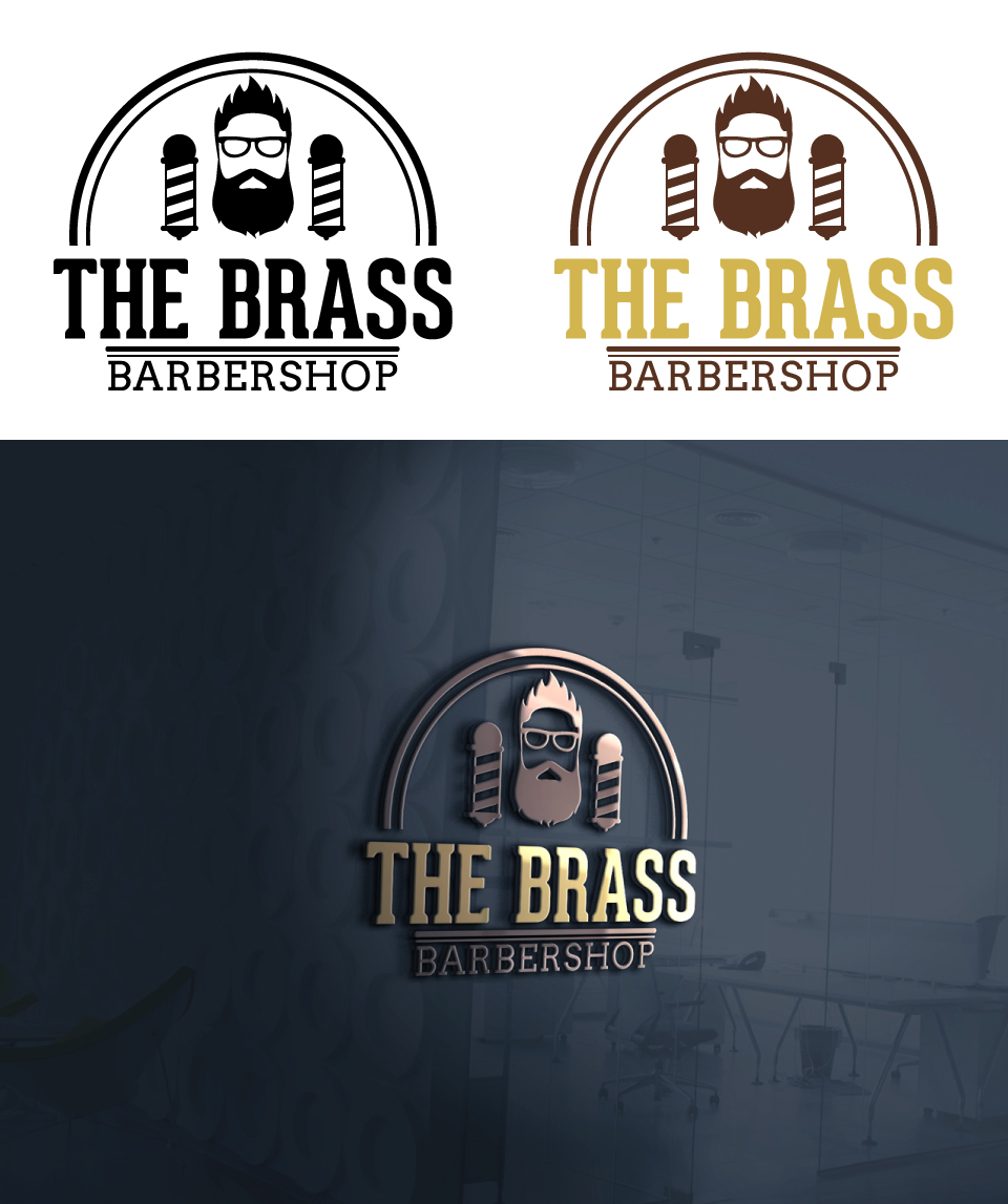 Masculine, Traditional, Barber Logo Design for The Brass by