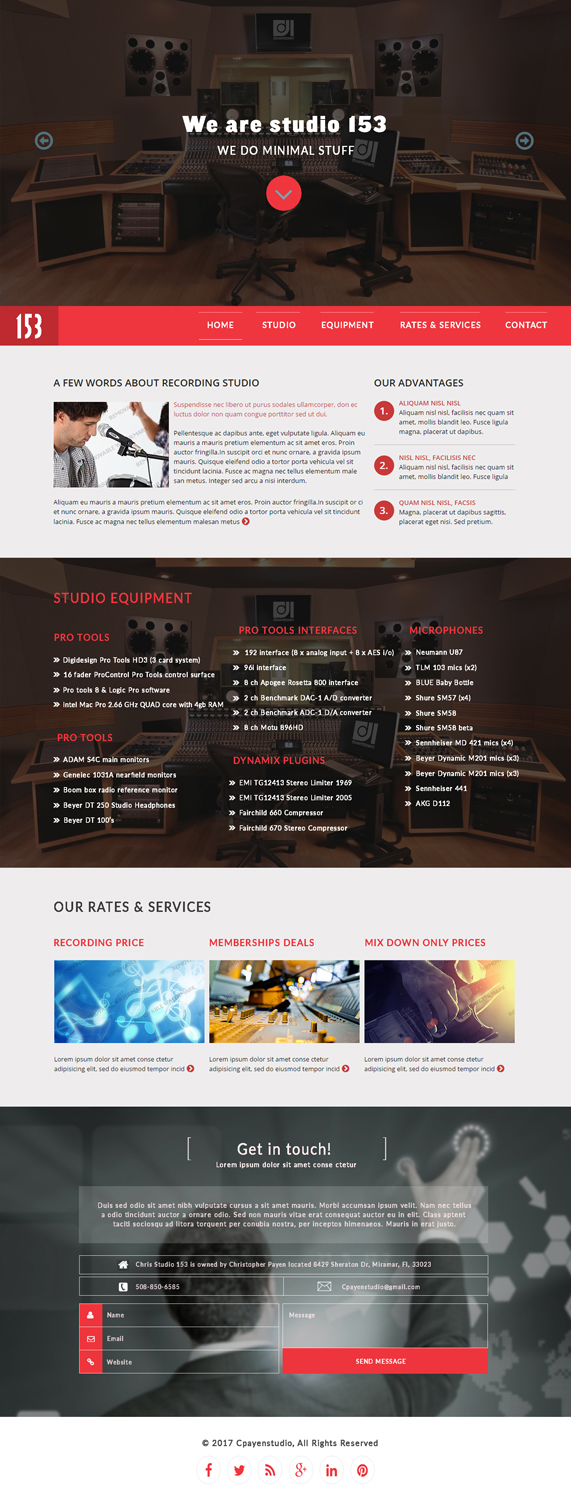 Web Design by bdesigner9 for Chris Studio 153 | Design #13285064