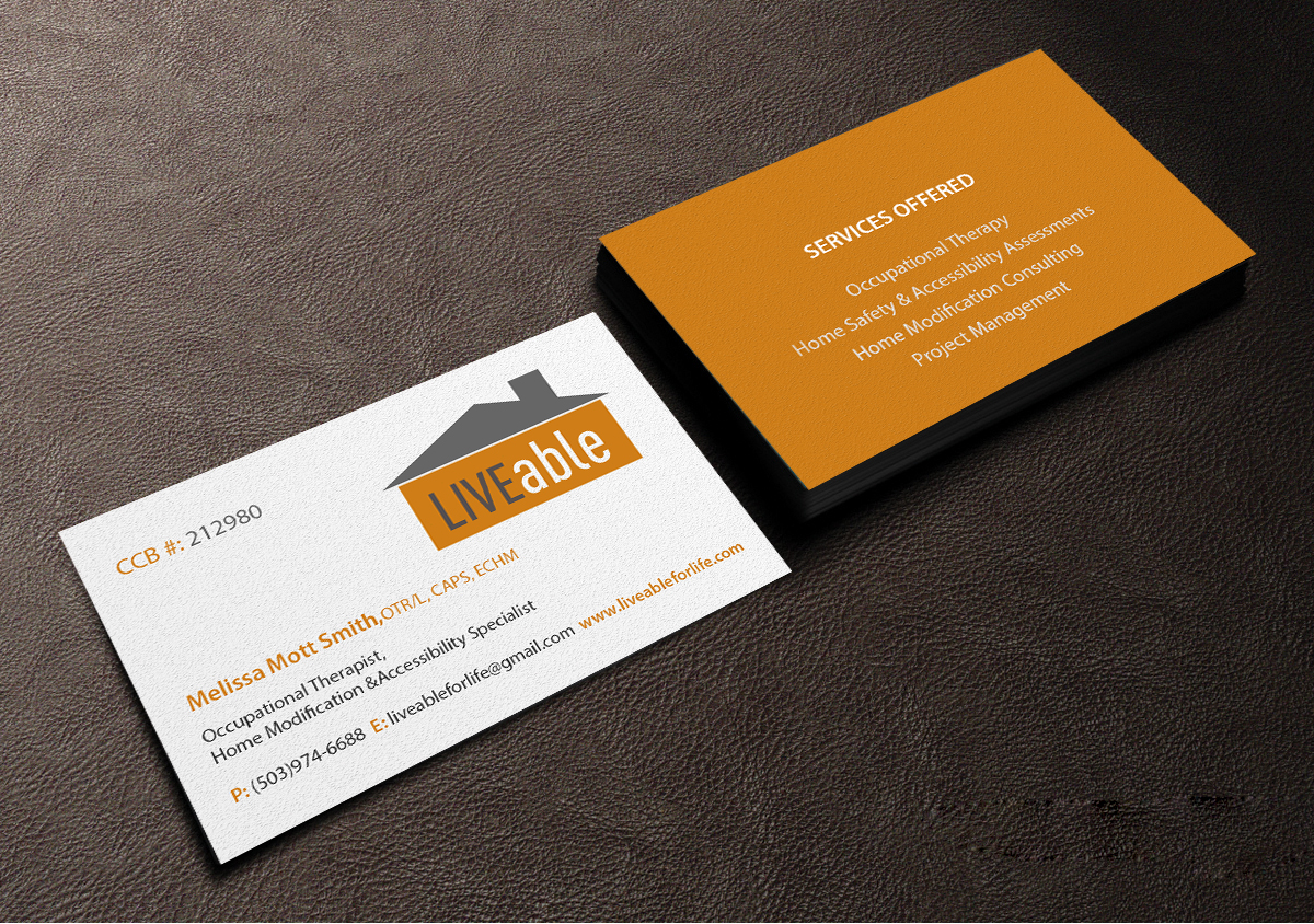 Business Card Design by Creations Box 2015 for LiveAble LLC | Design #13287159