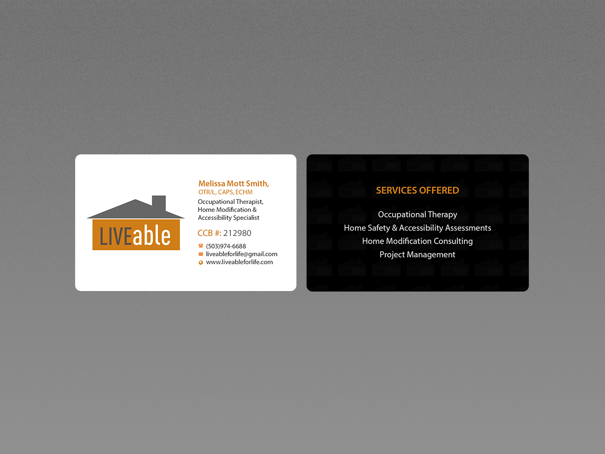 Business Card Design by Creations Box 2015 for LiveAble LLC | Design #13287160