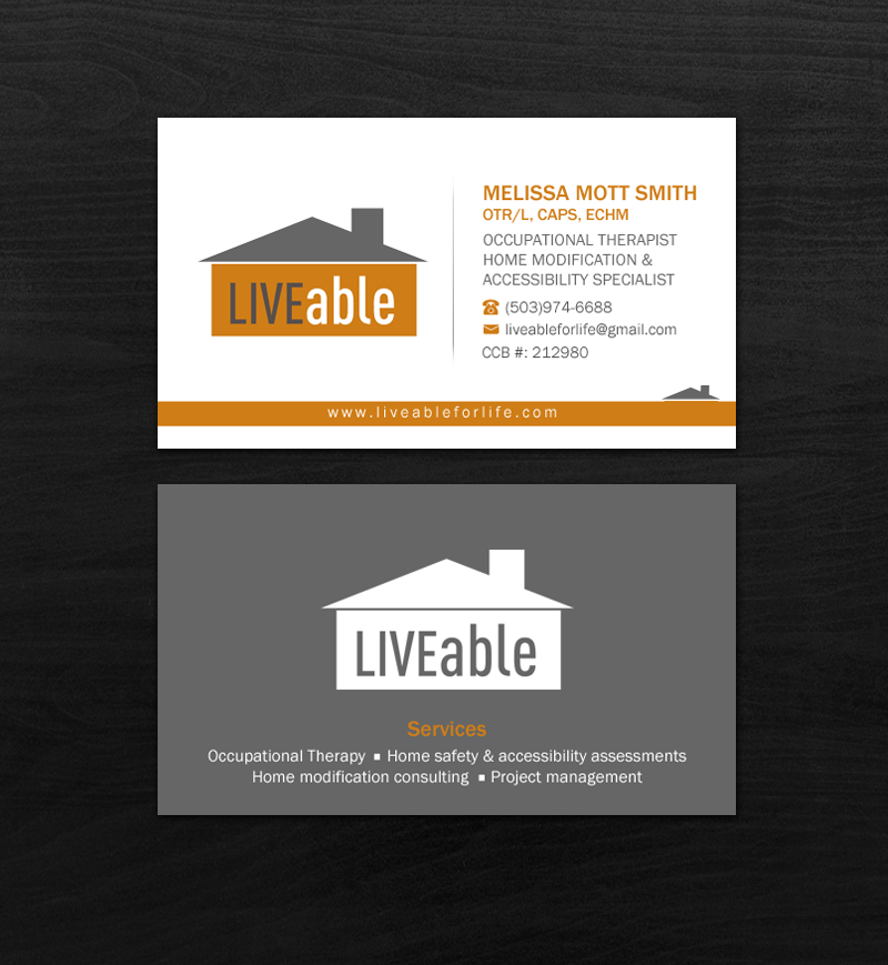 Visitenkarten-Design von Brand aid für LiveAble LLC | Design #13285987