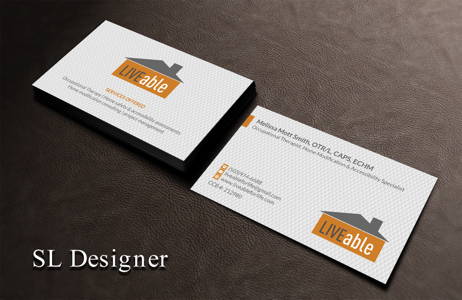 Diseño de Tarjeta de Presentación por SL Designer para LiveAble LLC | Diseño #13338217