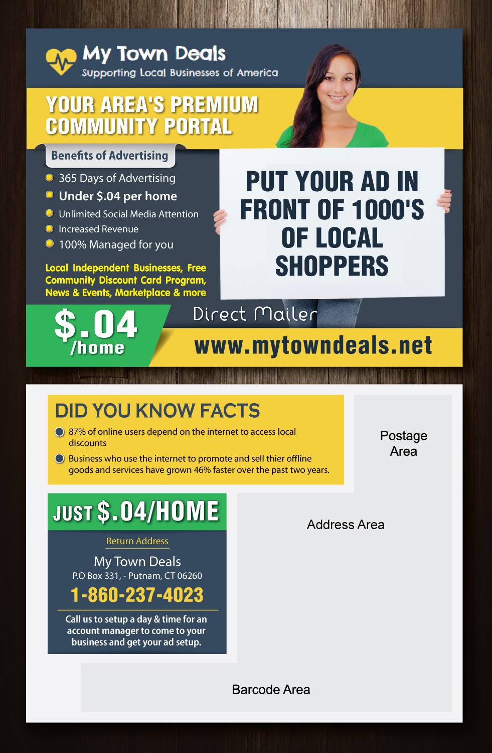 Postcard Design by meet007 for American Mail Profits | Design #13308553