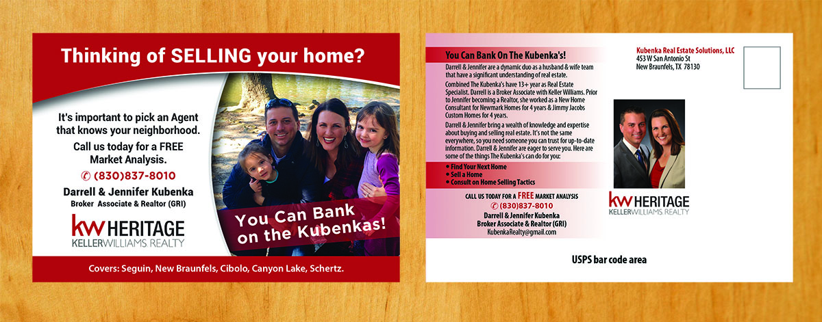 Postcard Design by Venus L. Penaflor for Kubenka Real Estate Solutions, LLC | Design #13289659
