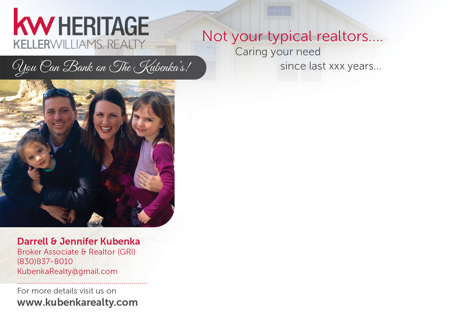 Postcard Design by Akshar Shailesh for Kubenka Real Estate Solutions, LLC | Design #13293526