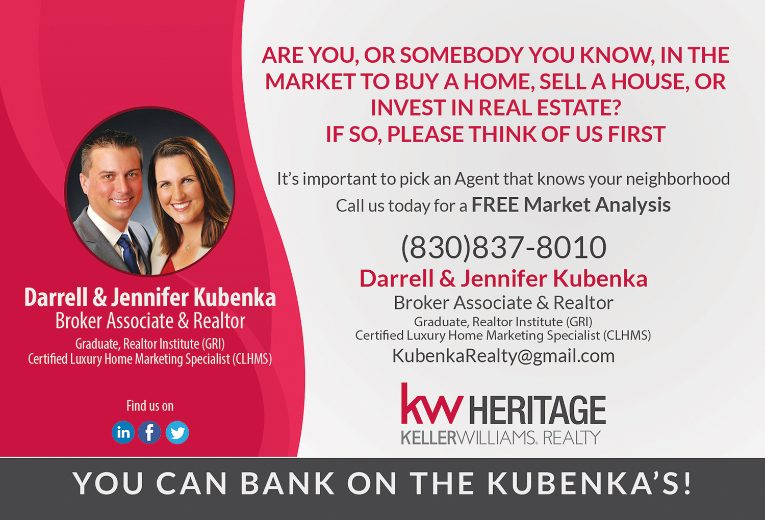 Postcard Design by VEGA-Designs for Kubenka Real Estate Solutions, LLC | Design #13800484