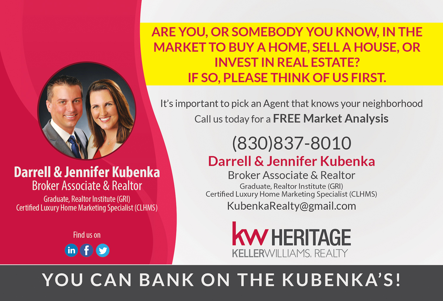 Postcard Design by VEGA-Designs for Kubenka Real Estate Solutions, LLC | Design #13811939